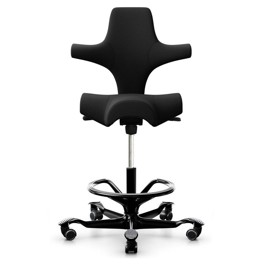 HAG Capisco 8106 Stoff Select schwarz | Stehhilfe mit Fußring