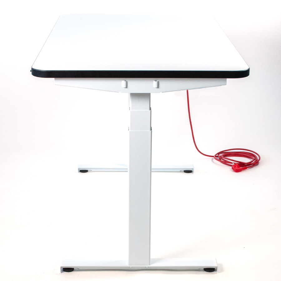 Kinder Schreibtisch CLEO elektrisch höhenverstellbar Weiß - Seitenansicht Kinder Schreibtisch MobiSTAR elektrisch höhenverstellbar Weiß