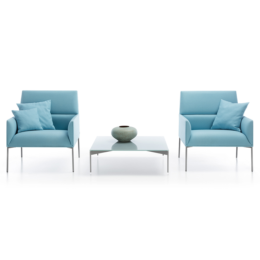 Profim Chic Beistelltisch CS40 mit eckiger Tischplatte Milchglas