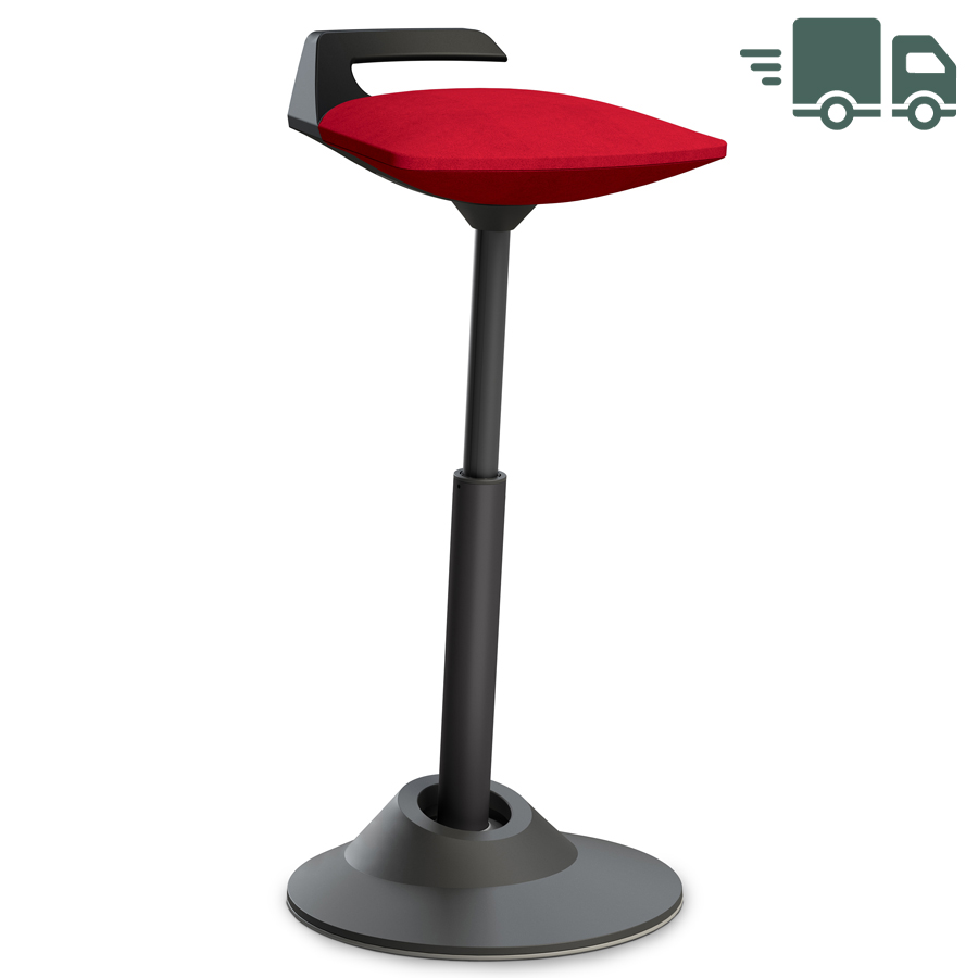 Aeris Muvman Stehhilfe | Mikrofaser rot | Standard-Feder | Gestell schwarz