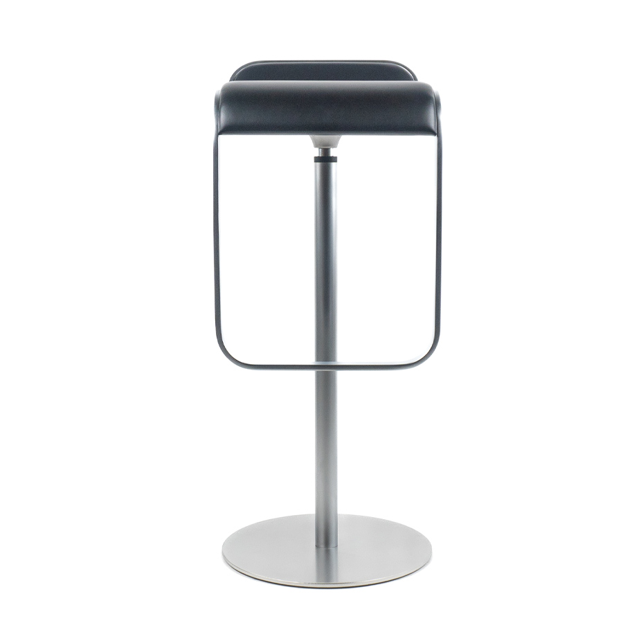 lapalma LEM S81 Barhocker | Fixe Höhe | Ledersitz schwarz | Gestell verchromt