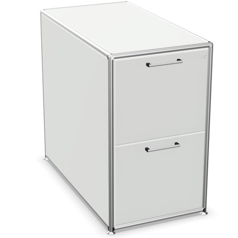 Bosse Modul Space Standcontainer in Weiß Rahmen Chrom Frontansicht