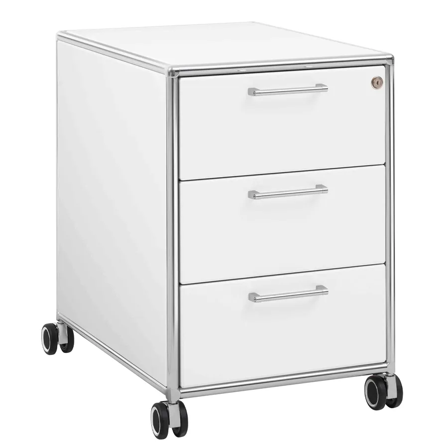 Bosse Rollcontainer mit Schüben weiss - Gestell chrom