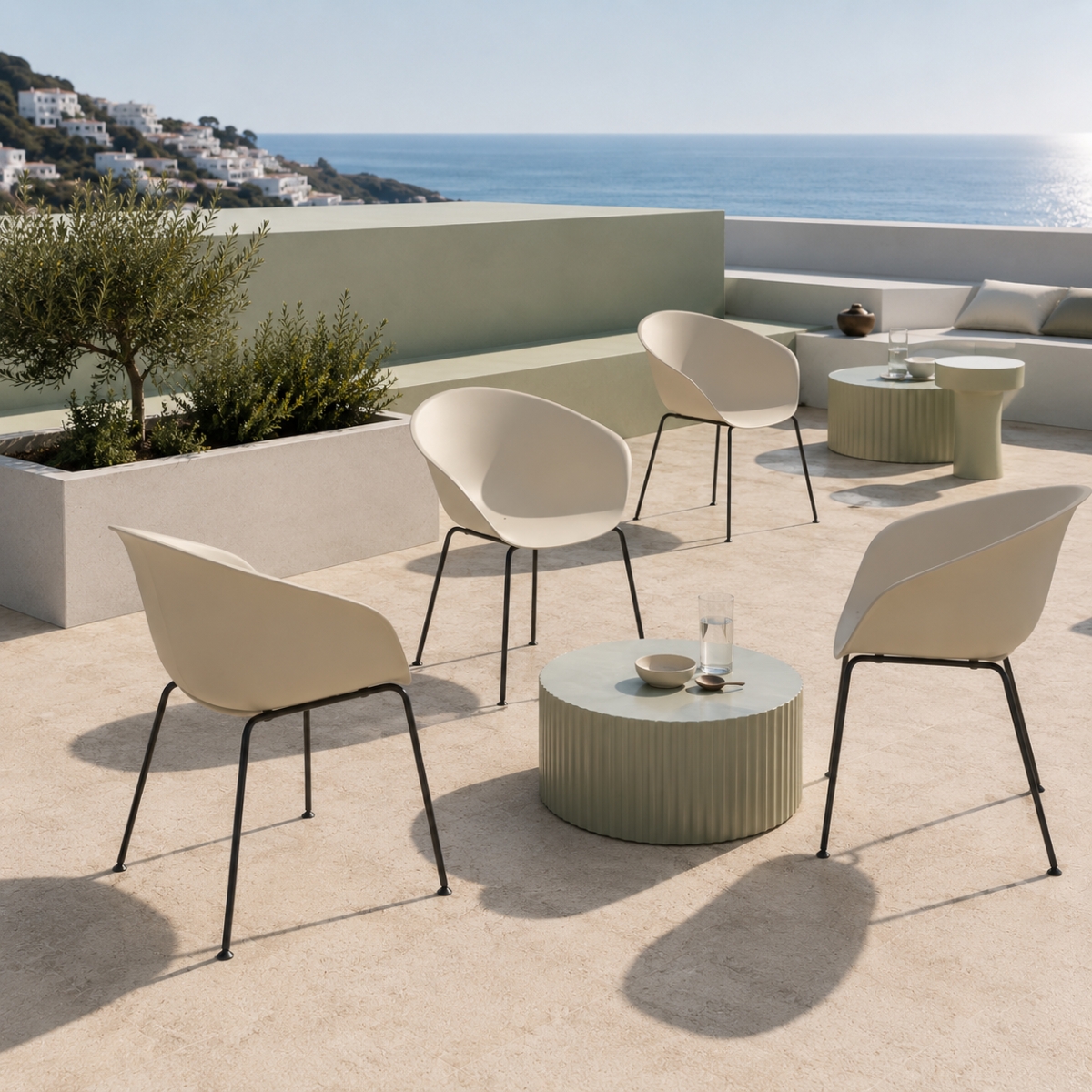 arper duna 02 outdoor stuhl beige gestell schwarz