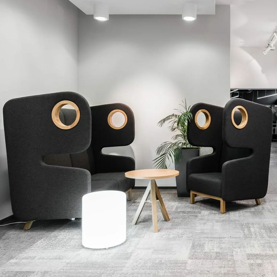 Mikomax Packman Sofa und Sessel mit Trennwänden Stoff Wool Onyx