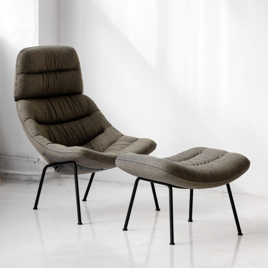 Noti Mishell Soft XL Sessel mit Fußbank Sitzhocker Beispielbild