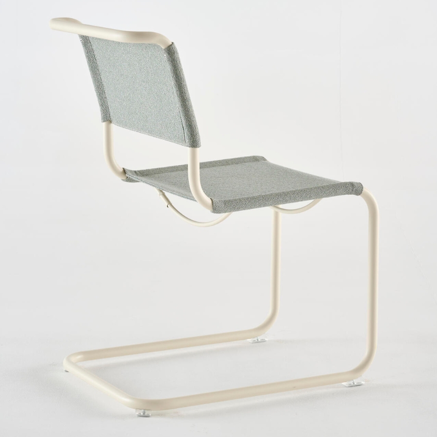 THONET Stahlrohr-Freischwinger S 33 V | Gestell perlweiß | Stoffgewebe | Konfigurator