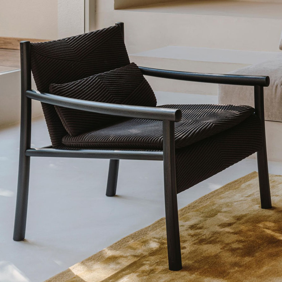 Arper Kata Lounge Sessel gemustert Sitzfläche Charcoal
