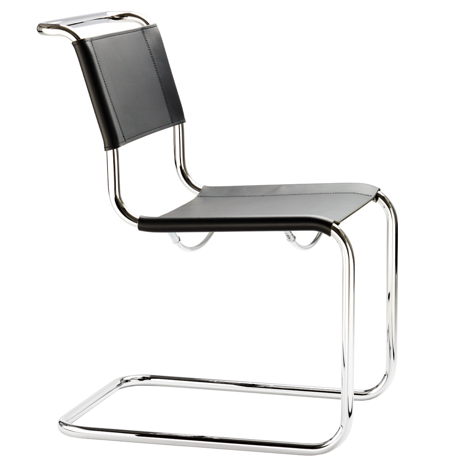 THONET Stahlrohr-Freischwinger S 33 | KONFIGURATOR | Sitz und Rücken Kernleder | Gestell chrom