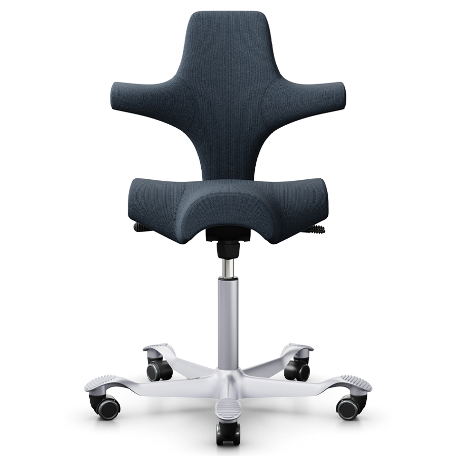 HAG CAPISCO 8106 Stoff Cura dunkelgrau mit Sattelsitz - Gestell silber