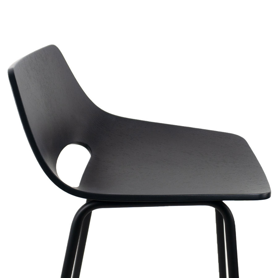 ABVERKAUF: THONET S 661 H Barhocker | Edelholz schwarz | Gestell schwarz matt