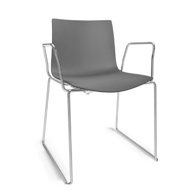 Arper Catifa 46 0278 einfarbig anthrazit mit armlehnen