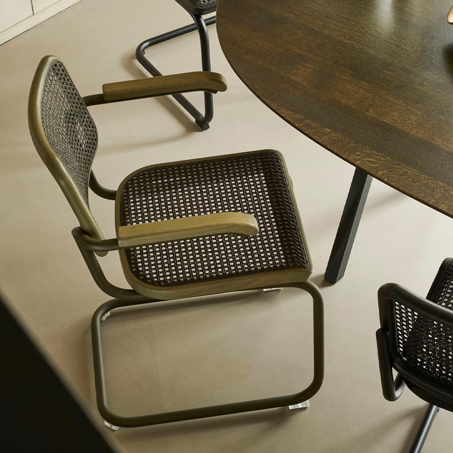 THONET S 64 V | Dark Melange Edition Herkner Konfigurator | Stahlrohr-Freischwinger