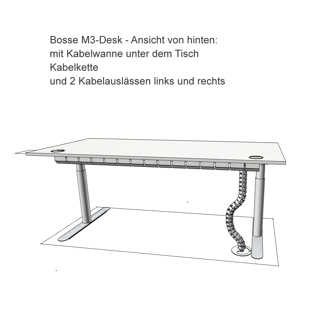 BOSSE Fast and Easy M3-DESK höhenverstellbarer Schreibtisch | Konfigurator