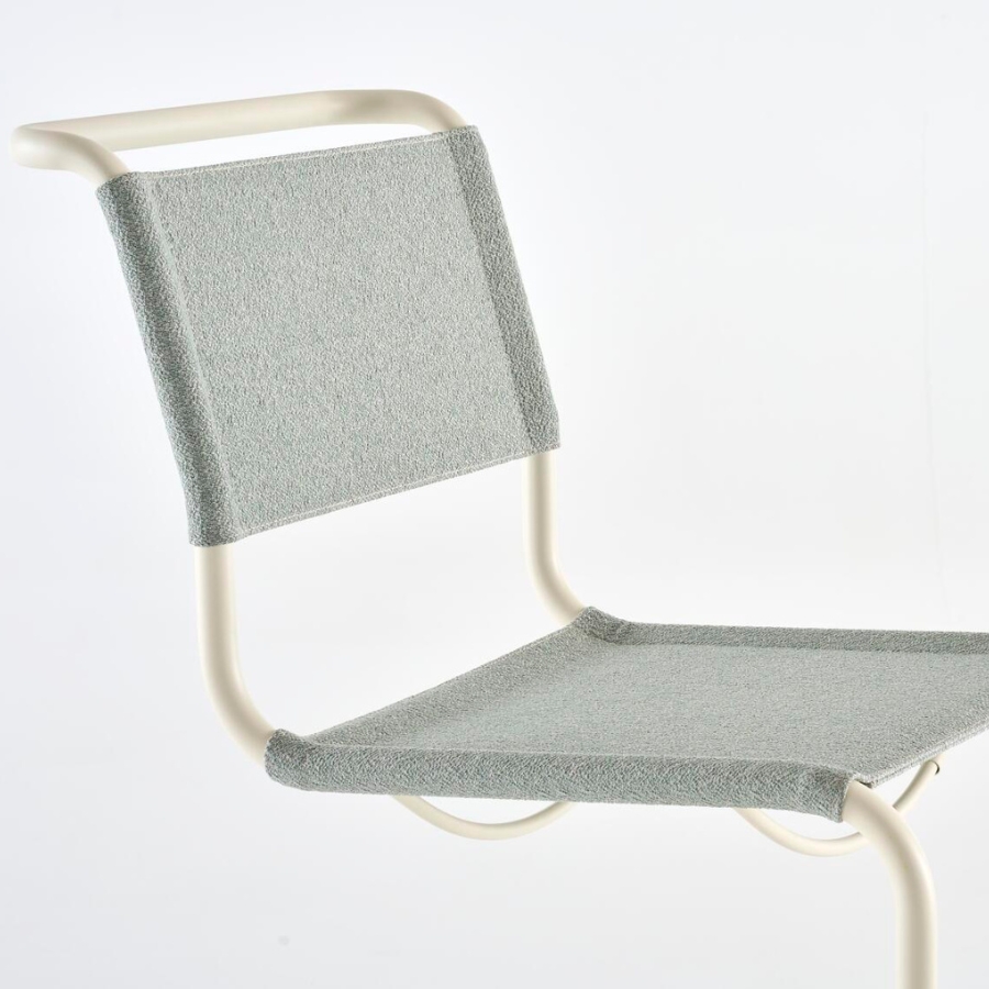 THONET Stahlrohr-Freischwinger S 33 V | Gestell perlweiß | Stoffgewebe | Konfigurator