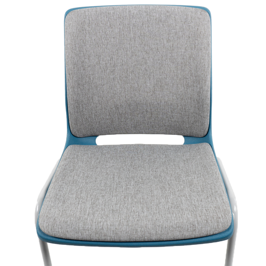 Profim Ana Sitz und Rücken gepolstert | Stoff Nexus hellgrau | Schale Teal blue | Gestell Misty grey