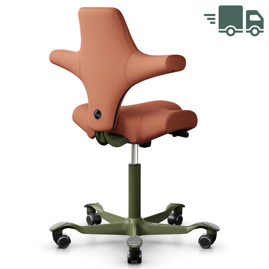 HAG Capisco 8106 Stoff Capture Farbe orange-rot 4301 - Gestell Moss grey