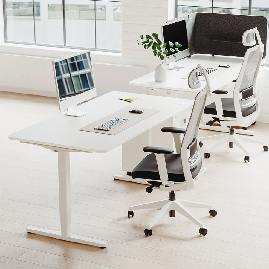 Yaasa Desk Pro Gestell weiß, Tischplatte Weiß