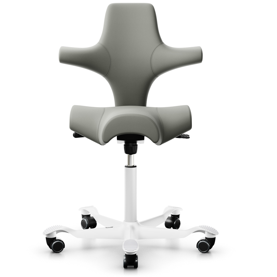 HAG Capisco  8106 Leder schlamm mit Gestell weiss