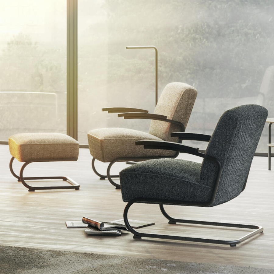 THONET S 411 H Freischwinger Hocker | Konfigurator