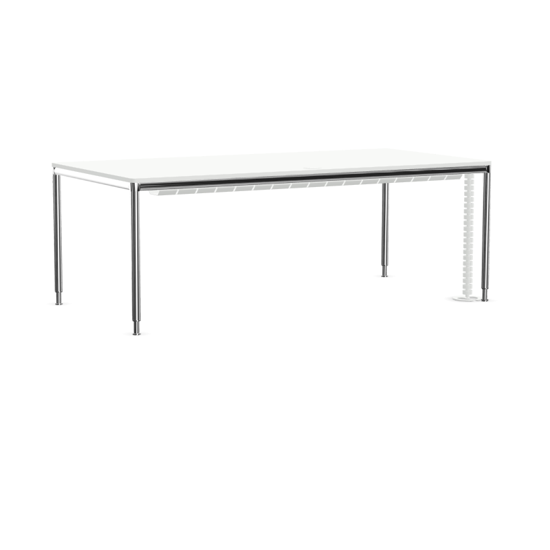 Bosse S-Desk mit Kabelkanal und Kabelkette weiss
