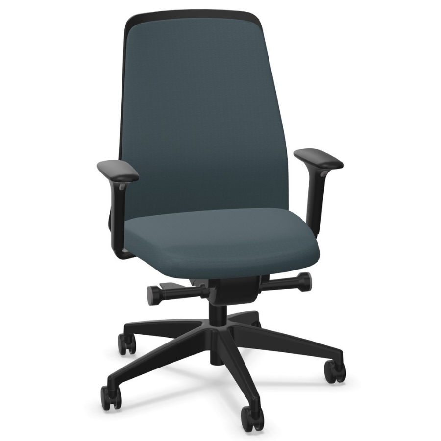 Interstuhl EVERYis1 (EV311) Bürostuhl schwarz mit Chillback Rückenlehne Farbe grau