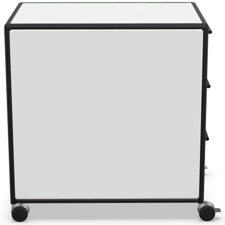 Bosse Rollcontainer mit Schüben weiss - Gestell schwarz - Seitenansicht