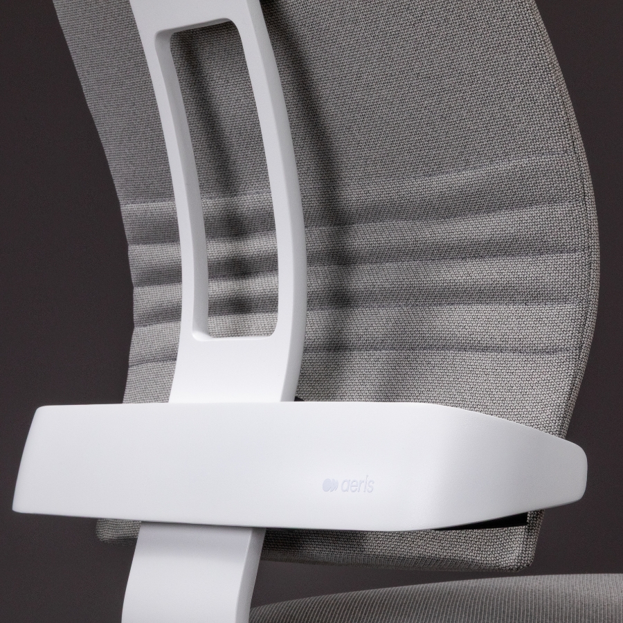Aeris NEW 3Dee Bürostuhl | Stoff Cura schwarz | Standard-Feder | Gestell weiß
