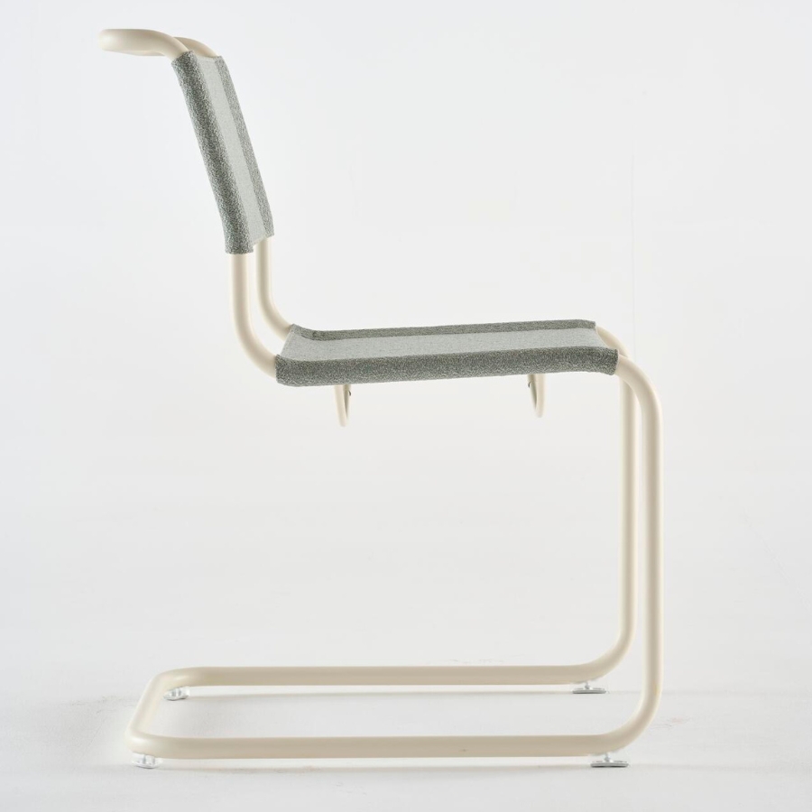 THONET Stahlrohr-Freischwinger S 33 V | Gestell perlweiß | Stoffgewebe | Konfigurator