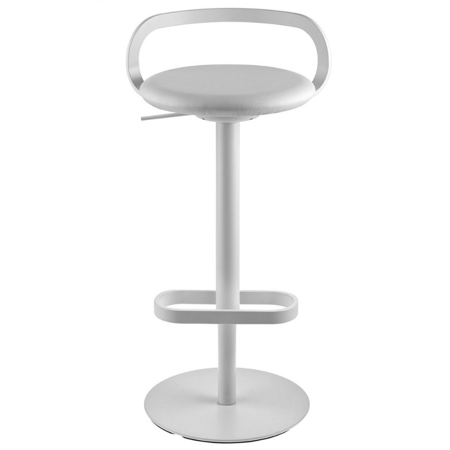 lapalma MAK S110 Barhocker | Softlederbezug 9000 Latte | Gestell weiß