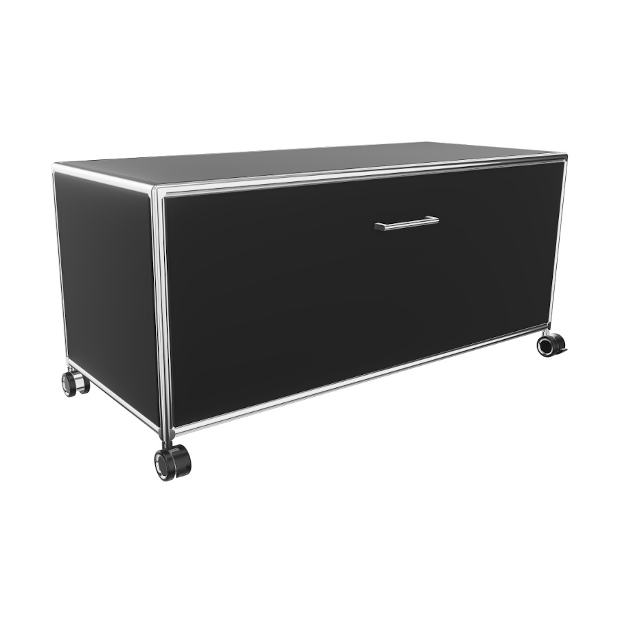 Bosse TV-Board 1 OH  Breite 100 cm in Melamin Schwarz mit Klappe
