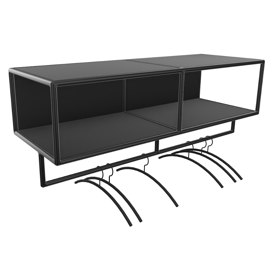Bosse >Garderobe Black Edition Breite 120 cm in Melamin Schwarz