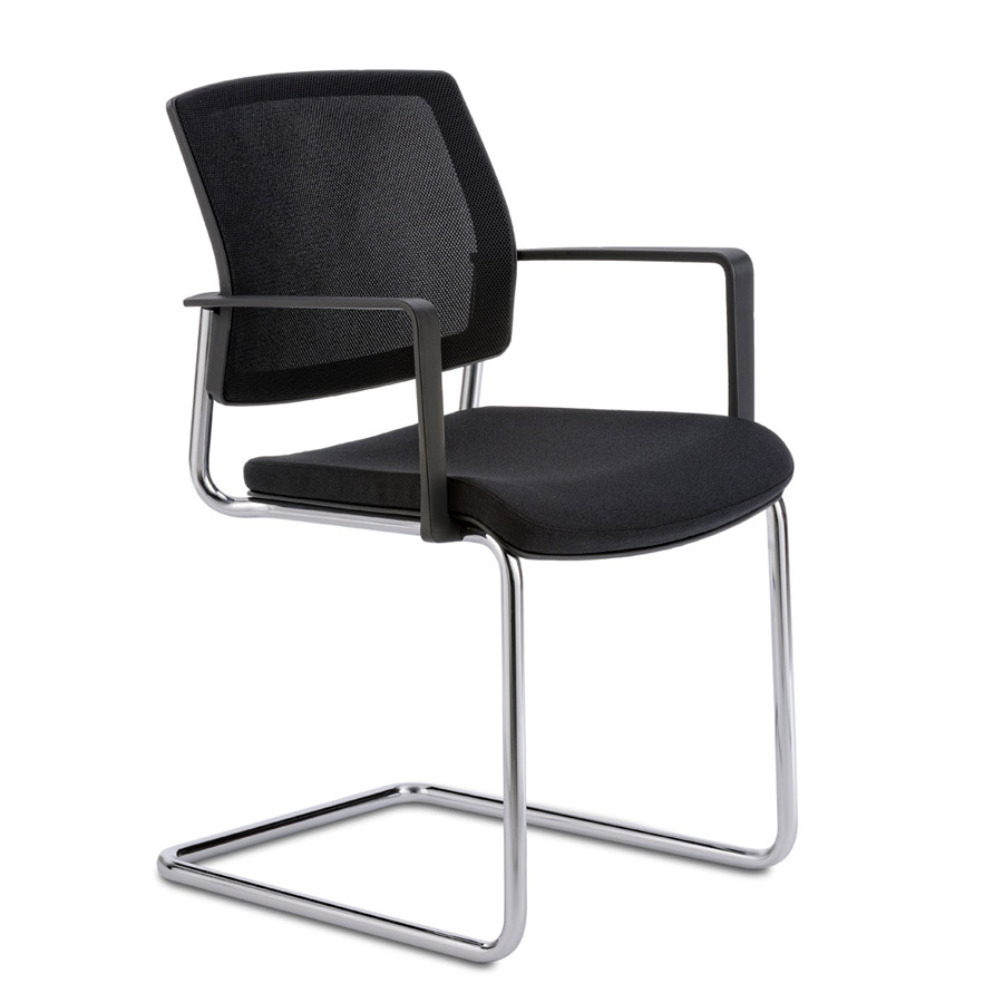 fm Fastline Freischwinger NetGo schwarz | Gestell chrom