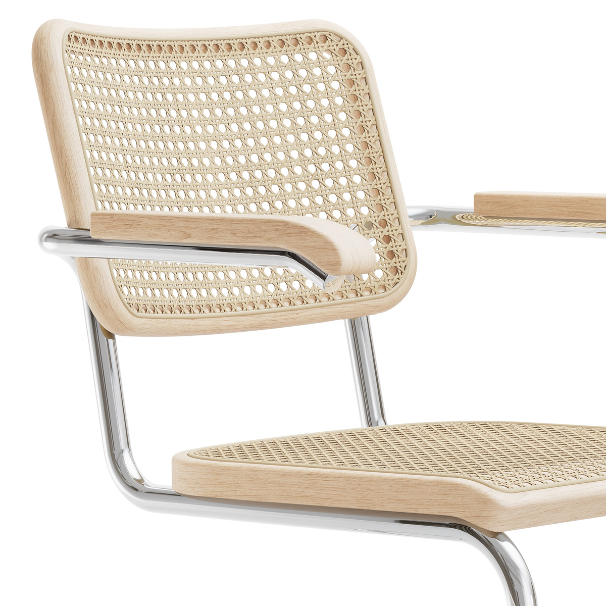 THONET S 64 V | Esche Pure Materials | Stahlrohr-Freischwinger mit Armlehnen