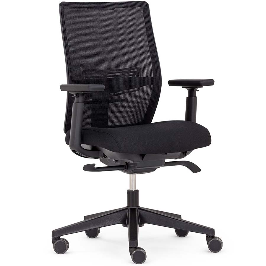 HAWORT Aloha Active Bürodrehstuhl schwarz mit Netzrücken - Front