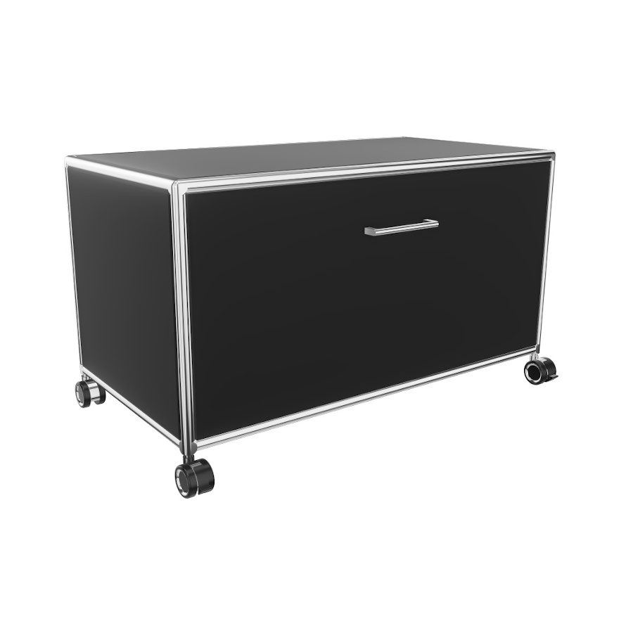 Bosse TV-Board 1 OH  Breite 80 cm in Melamin Schwarz mit Klappe
