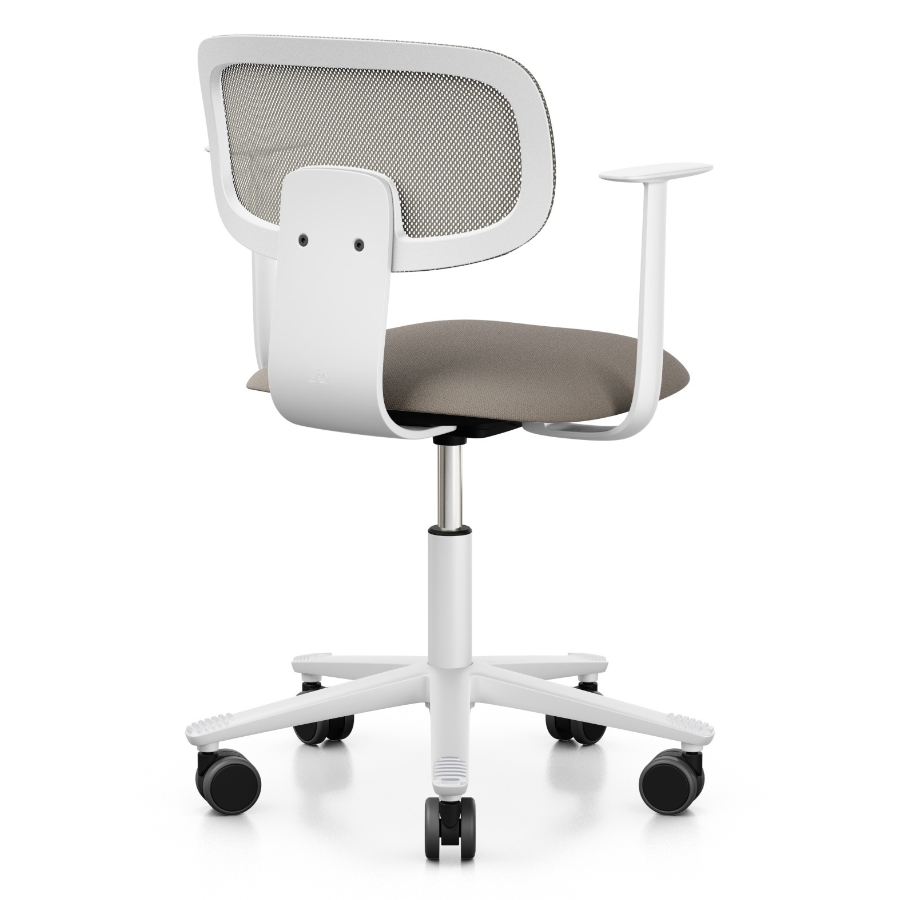 HAG Tion mesh 2340 | Bürostuhl weiß | Netzrücken | Stoff Select beige