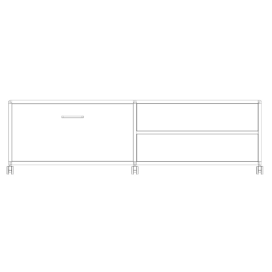 BOSSE TV-Board Black Edition | Höhe 1 OH | Breite 160 cm | 1 Klappe und 1 offenen Fach