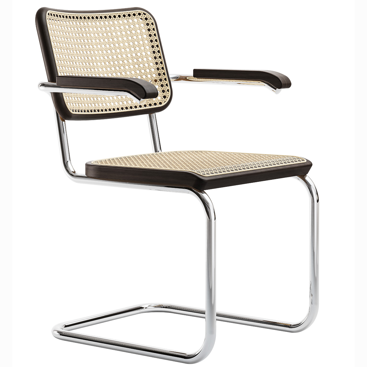 THONET S 64 V | Konfigurator | Stahlrohr-Freischwinger mit Armlehnen | Gestell verchromt