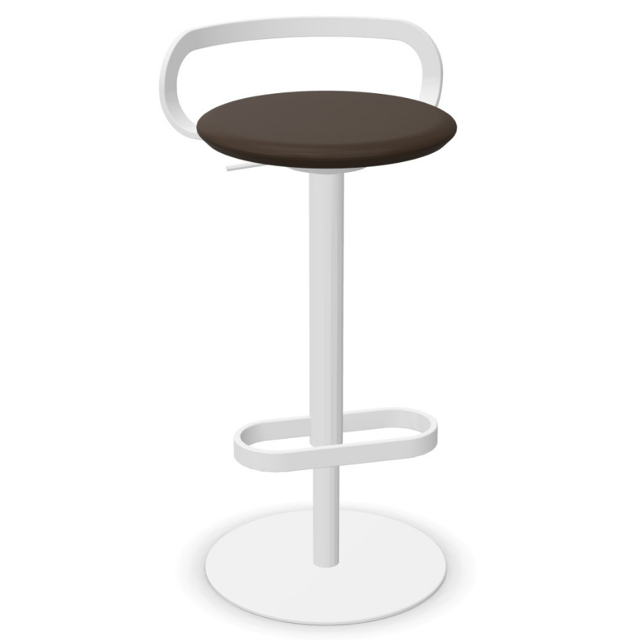 lapalma MAK S110 Barhocker | Softlederbezug 9020 Tartufo | Gestell weiß