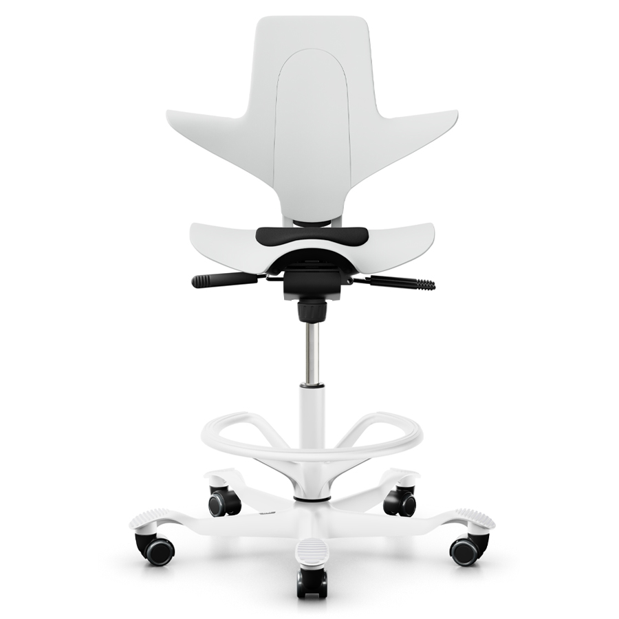 HAG Capisco 8010 Stehhilfe mit Fußring White Edition - Frontansicht