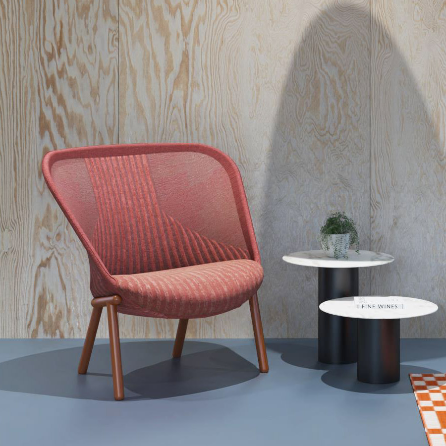 Haworth Cardigan Lounge | Strick rot | Gestell rostrot | Beispielbild
