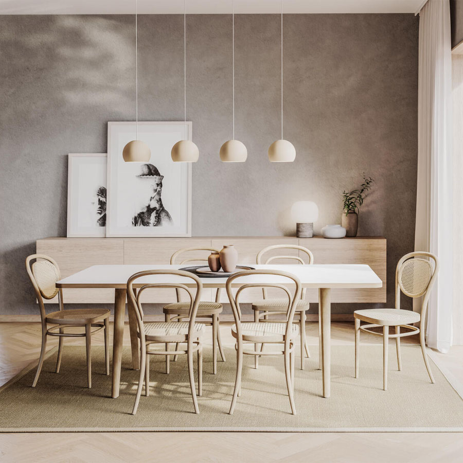 Hier angeboten: THONET 1500 Allrounder-Tisch mit Holzgestell