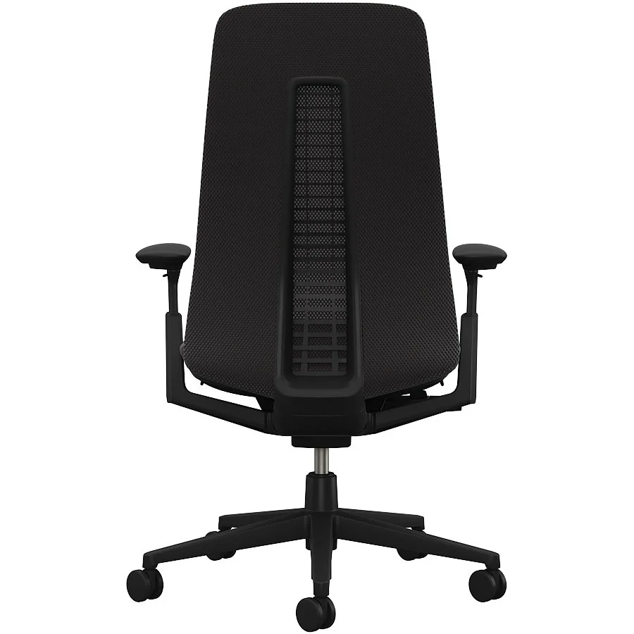 HAWORTH Fern Leder 1126 - Kunststoffteile schwarz - Gestell Alu schwarz -Rückansicht