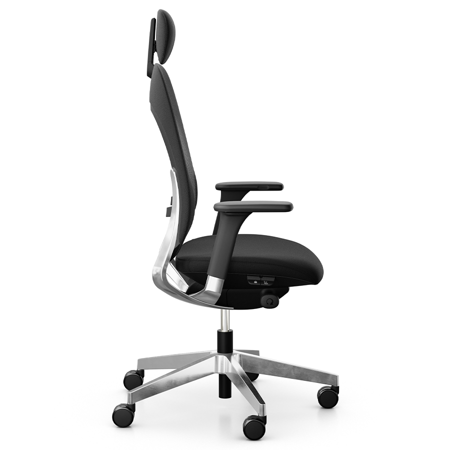 Giroflex 40-4049 Drehstuhl schwarz mit hoher Netzrückenlehne und Kopfstütze