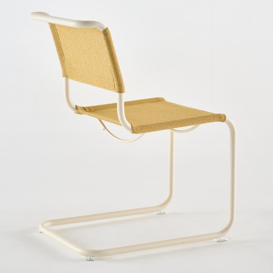 THONET Stahlrohr-Freischwinger S 33 V | Gestell perlweiß | Stoffgewebe | Konfigurator