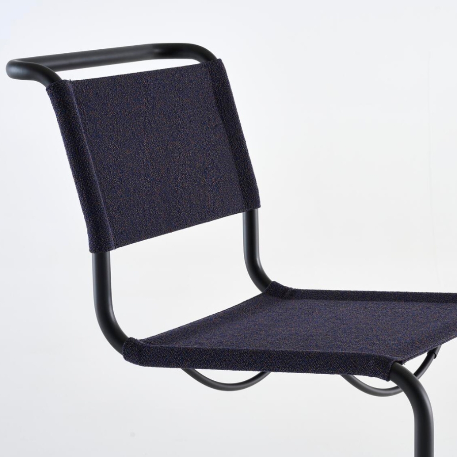 THONET Stahlrohr-Freischwinger S 33 V | Gestell schwarz | Stoffgewebe | Konfigurator