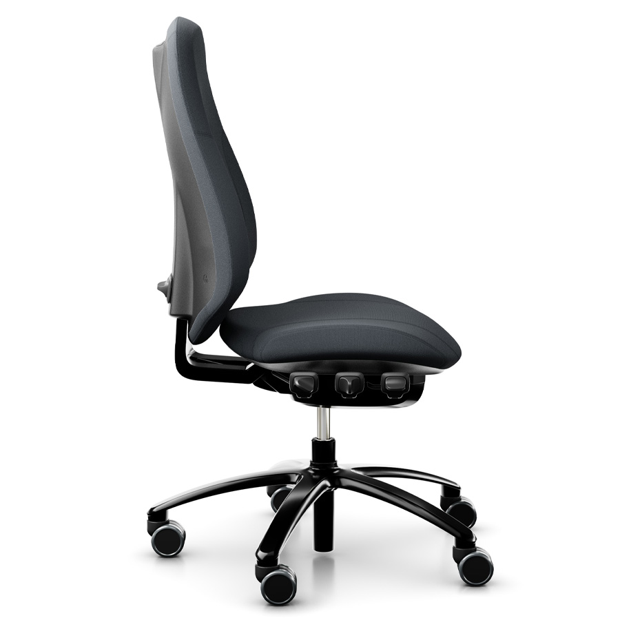 RH Mereo 300 black hohe Rückenlehne - Stoff select grau - Seitenansicht