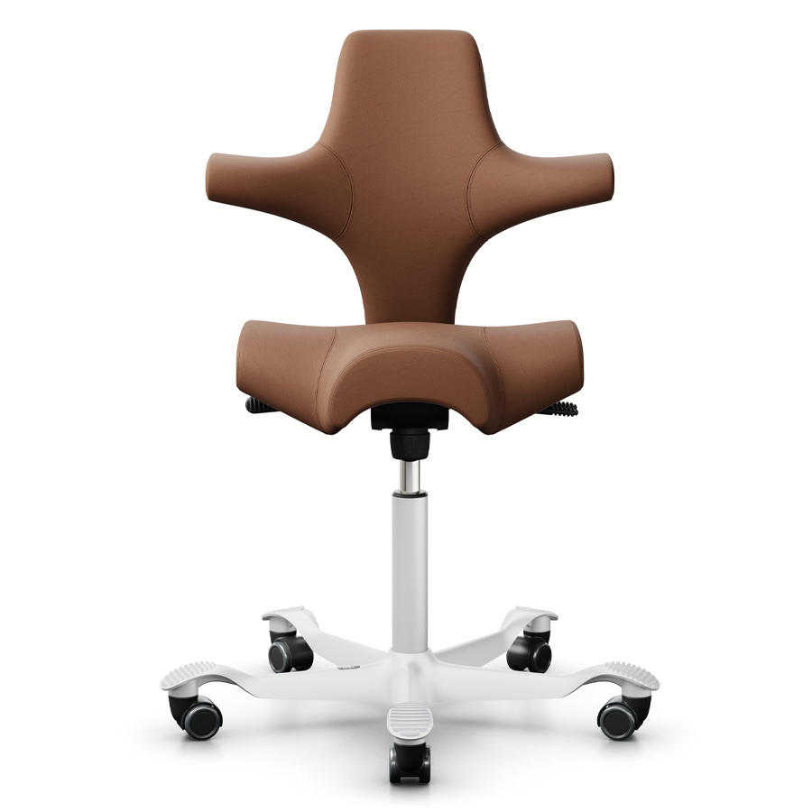 HAG CAPISCO 8106 Leder Elmosoft Cognac - Gestell weiß - Frontansicht