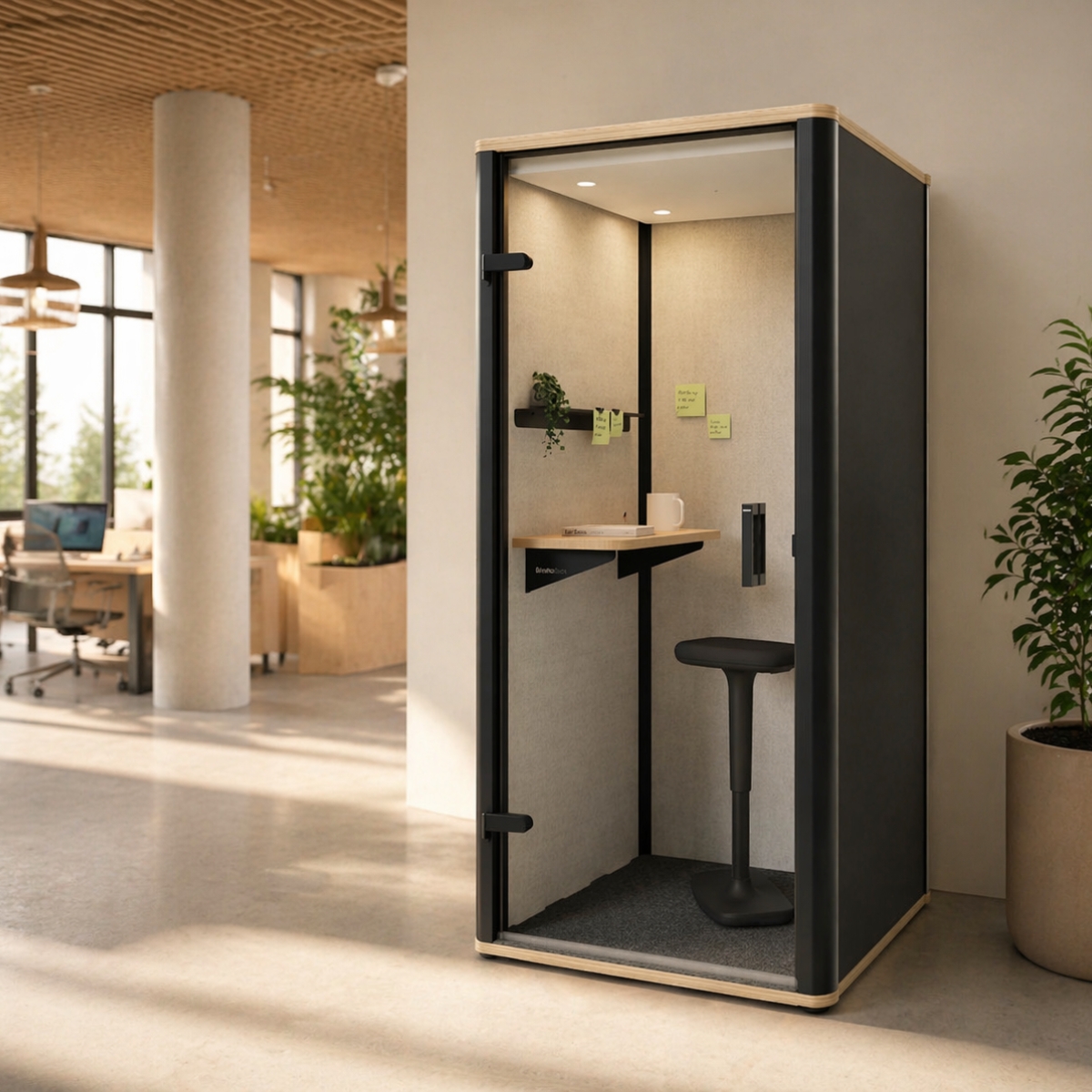 BOSSE Bosselino Telefonbox UNO Black Edition | Komplettmodell | Akustikbox | Telefonzelle